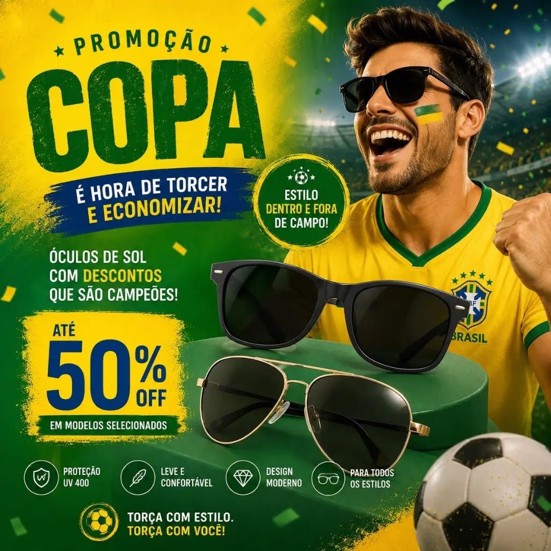 Promoção de óculos de sol Copa